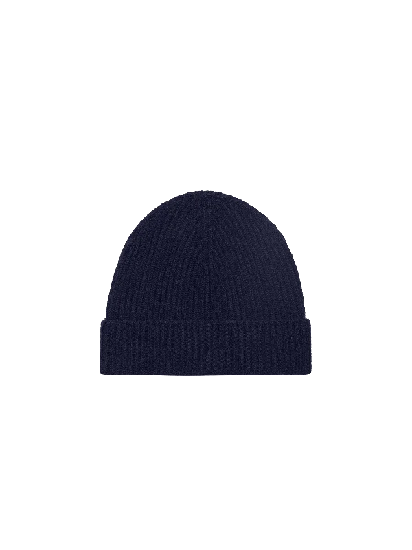 Women's Blouse for BusinessCashmere Ribbed Beanie—dark navy