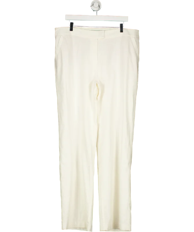 Women's Button-Up CardigansBoden White Mina Linen Trouser Long length UK 18