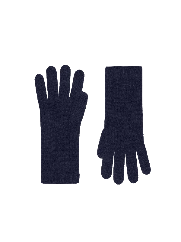 Women's Blouse with Gathered SleevesCashmere Short Cuff Gloves—dark navy