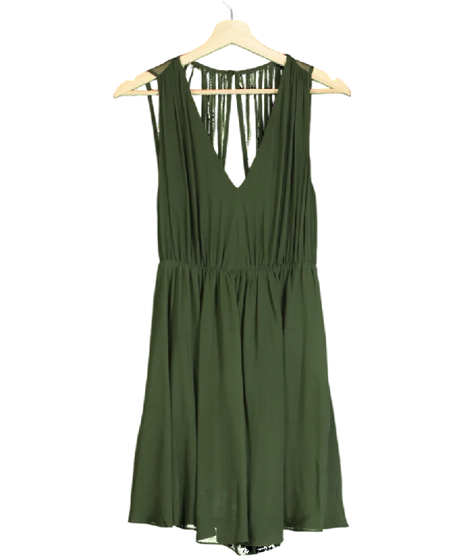 Women's Zip-Up SweatersAlice + Olivia Green Halter Flirt Dress UK XS