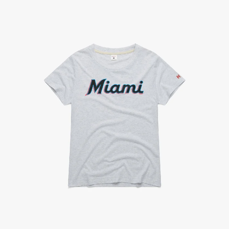 Women's Blouse with Cropped LengthWomen's Miami Marlins Jersey Logo