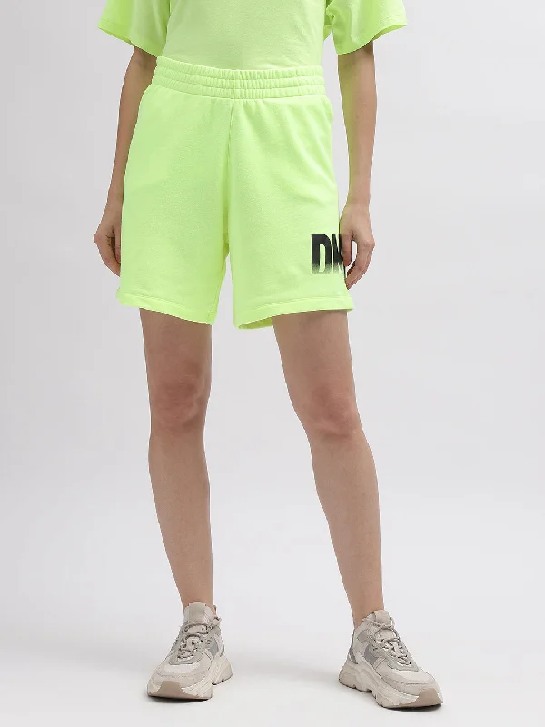 women's pajamas with a subtle shimmerDkny Women Green Printed Regular Fit Mid-Rise Shorts