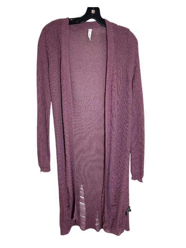 Women's High Collar SweatersCardigan By Wishlist In Purple, Size: M