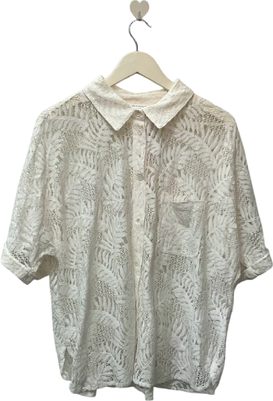 Women's Boat Neck SweatersAccessorize White Lace Shirt UK L