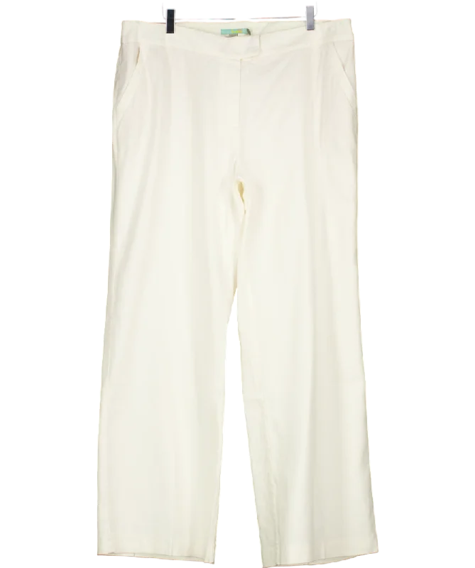 Women's Crop SweatersBoden White Mina Linen Trouser UK 18