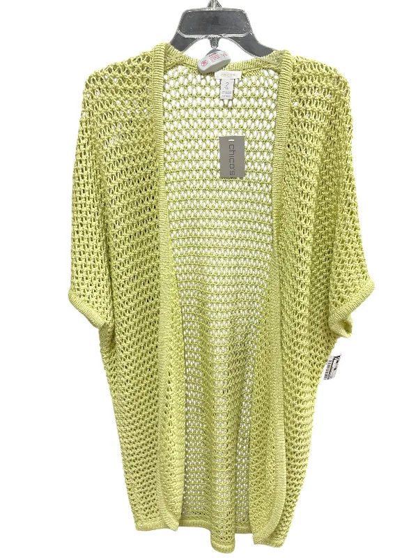 Women's Ribbed SweatersSweater Cardigan By Chicos In Green, Size: L