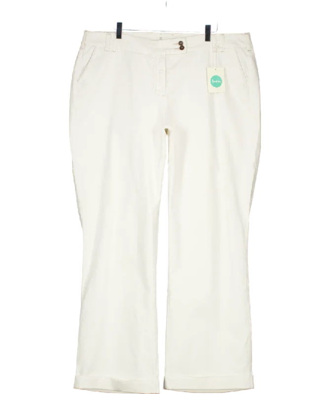 Women's Low Collar SweatersBoden White Double Button Straight Leg Jeans UK 20