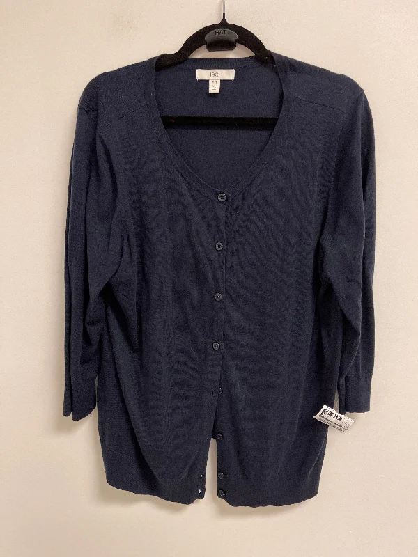 Women's Peter Pan Collar SweatersSweater Cardigan By 1901 In Navy, Size: 2x