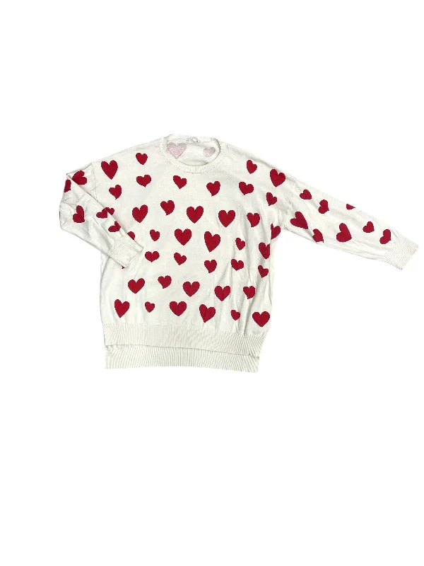 Women's Shetland Wool SweatersSweater By Oddi In Red & White, Size: 1x