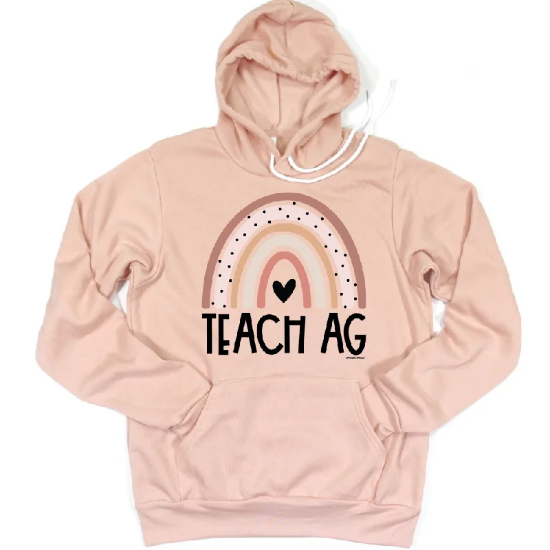 Women's Hooded Sweatshirts with Gradient LiningRainbow Teach Ag Hoodie (S-3XL) Unisex - Multiple Colors!