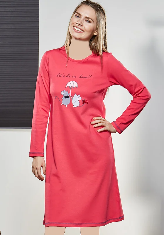 elegant women's satin pajamasS&L Long Sleeve Nighty