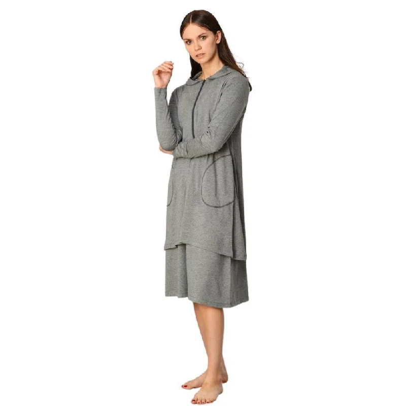 women's pajamas with button-flyMinimalist Short Nightgown & Lounge Hoodie