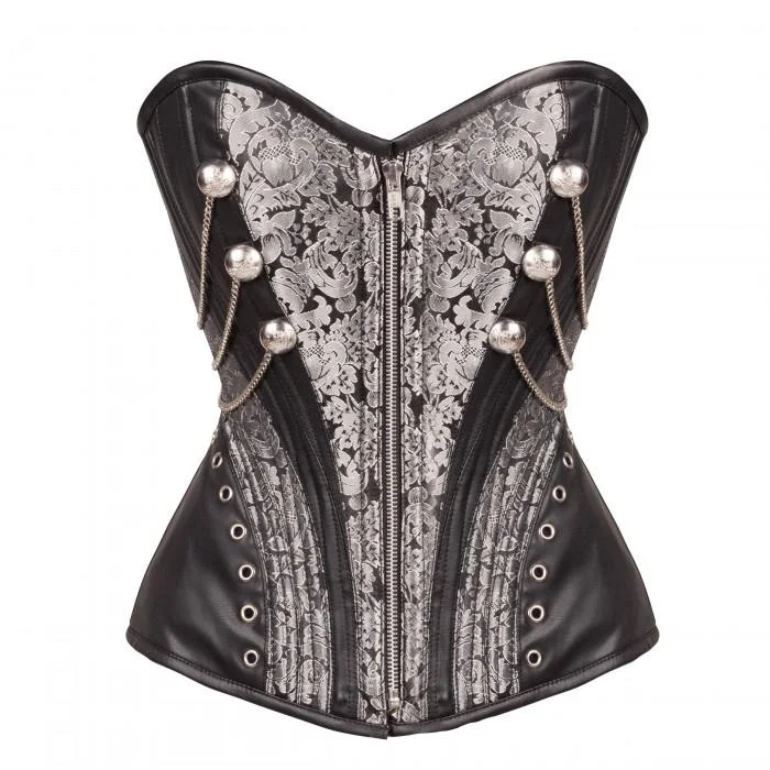 plus-size body shaper with lace trimRhiannon Gothic Overbust Corset