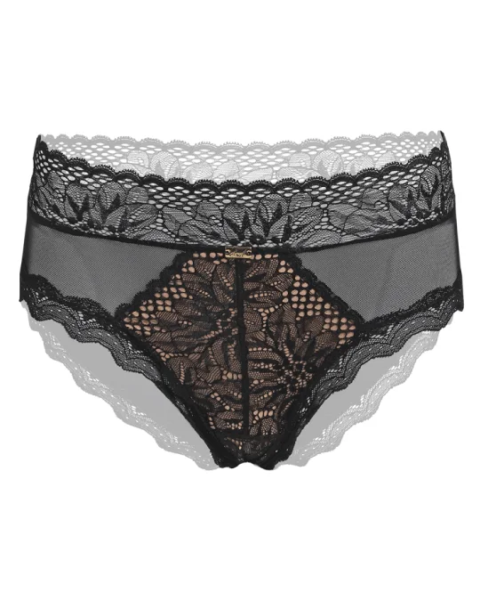 floral print hipster panties with a stretchable waistbandPanty cachetero tiro alto - ALMOND NEGRO