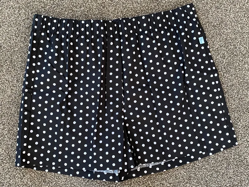 plus-size women's pajama pantsMoeraki Shorties - Black with White Polka Dots