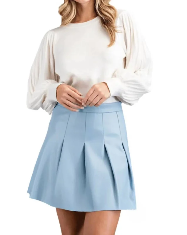 Women's Non-Stretch SkirtsLindsey Faux Leather Flare Skirt In Periwinkle