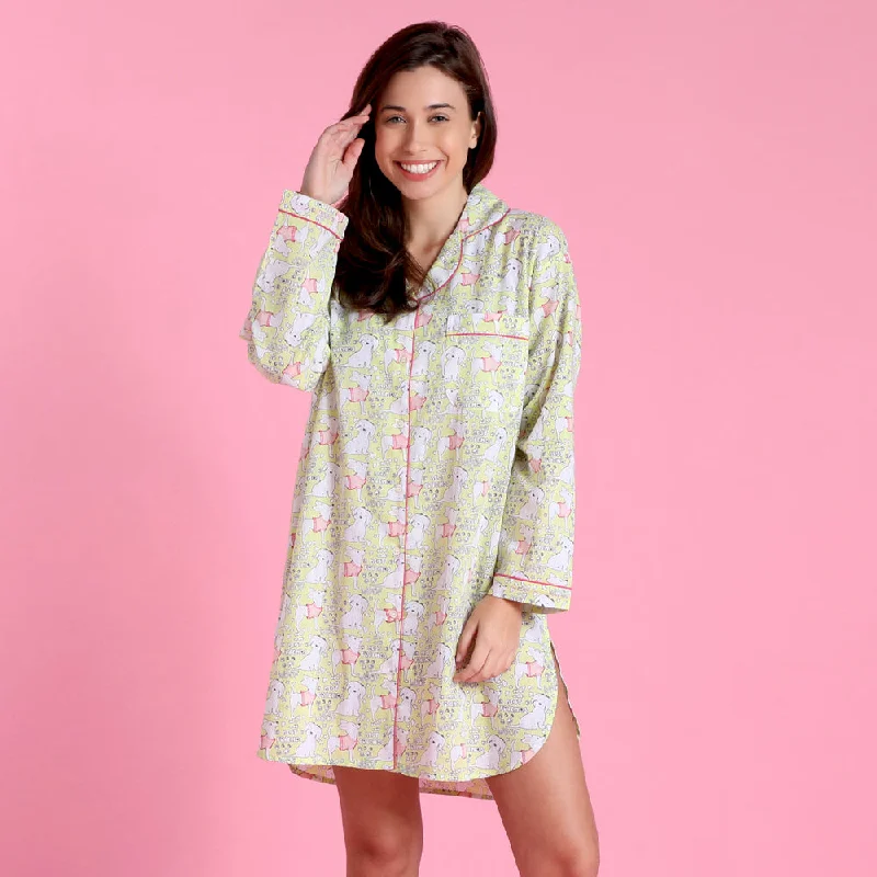 women's pajamas featuring animal printsWoof Friends Nightshirt