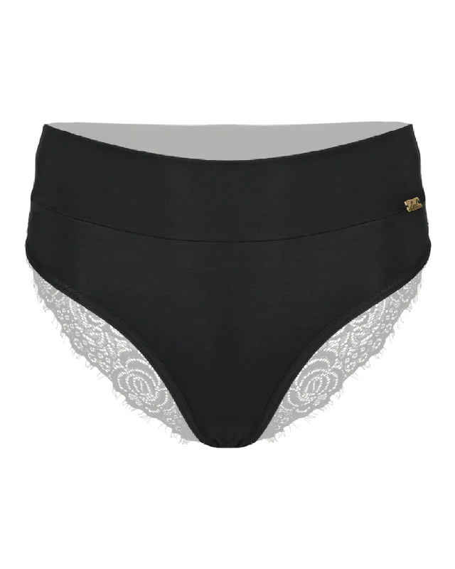 seamless high-waisted briefs for all-day comfortPanty cachetero tiro alto - ESSENTIAL NEGRO