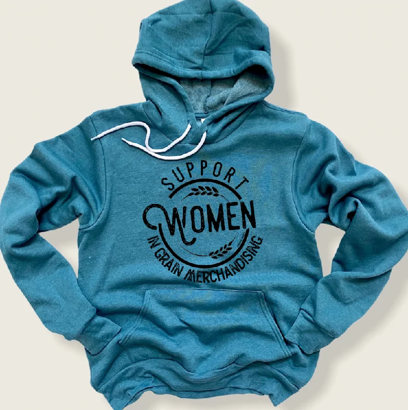 Women's Hooded Sweatshirts with Drawstring WaistSupport Women in Grain Merchandising Hoodie (S-3XL) Unisex - Multiple Colors!