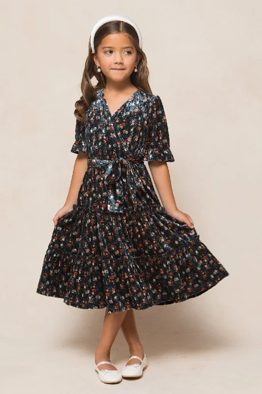 Women's Fit and Flare DressesMini Millie Dress in Navy Floral - FINAL SALE