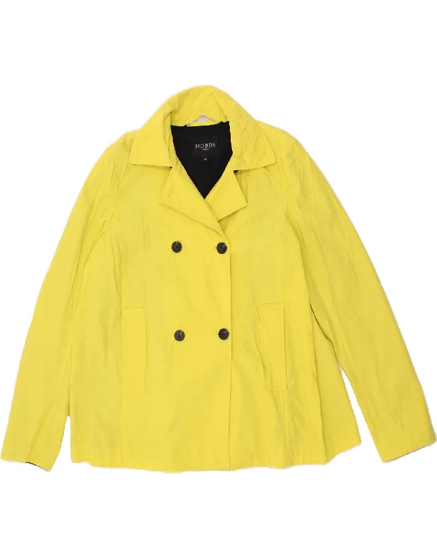 Women's Coats with HoodHOBBS Womens Pea Coat UK 16 Large Yellow Cotton