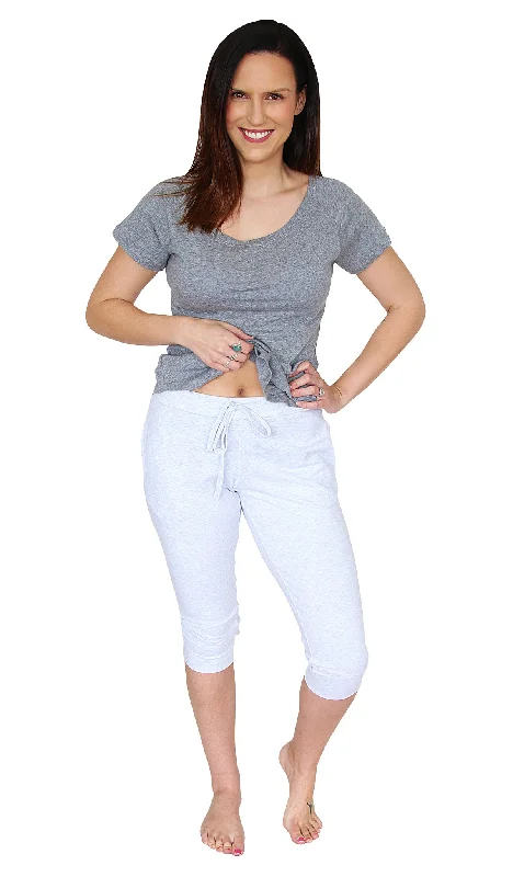 women's pajamas in pastel colorsHahei Capri Pants - White Marl