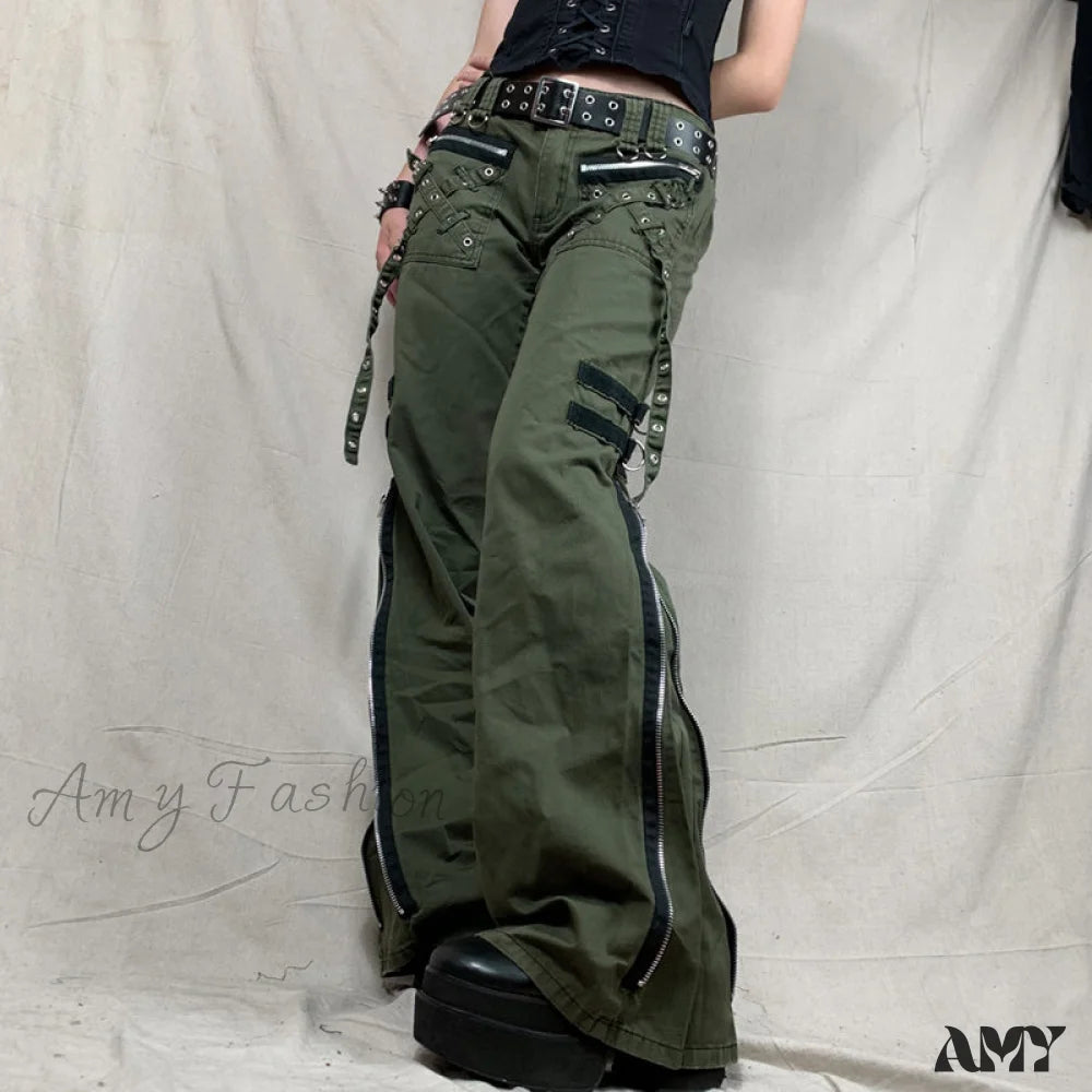 Women's Jodhpurs with Capri LengthAmy Fashion - Bandage Low Waist Cargo Pants