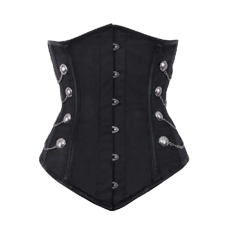 full-coverage body shaper for smooth linesAdena Gothic Black Underbust Corset