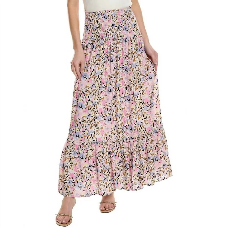 Women's Sweetheart Hem SkirtsDavi Convertible Floral Maxi Skirt In Pink Multi