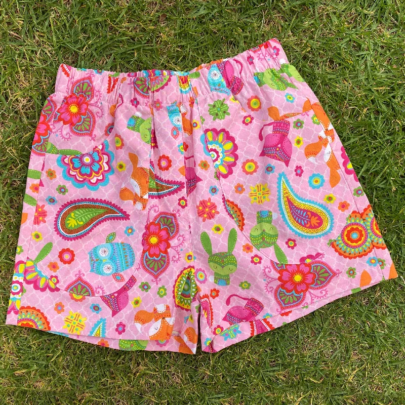 women's cotton pajama setsMoeraki Shorties - Pink Animal Paisley