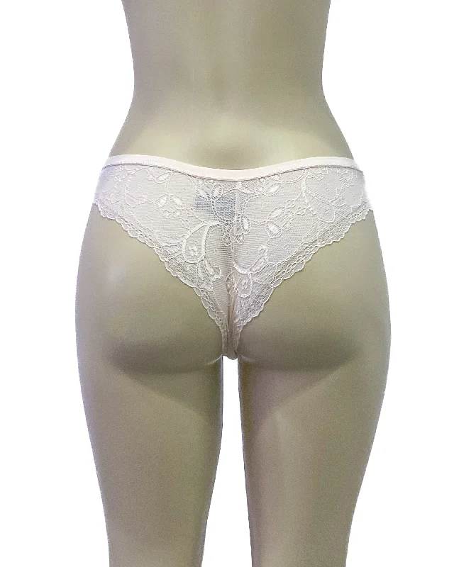 plus-size lace thong panties with stretch fabricRed Carpet Ready Tanga- Powder Pink