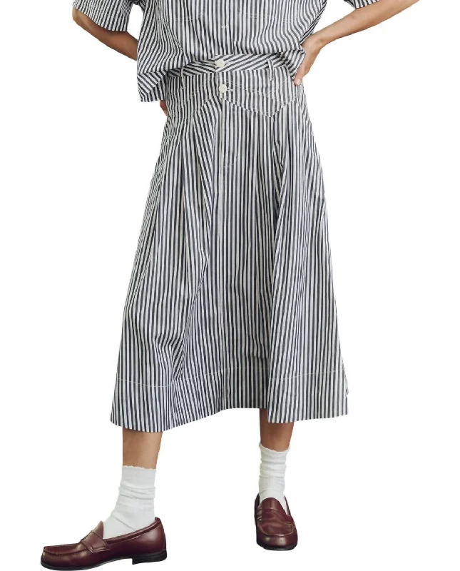 Women's Woven SkirtsStudio Stripe Field Skirt In Navy