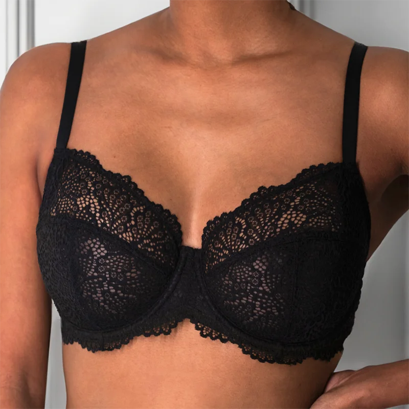 wireless lace bra with adjustable straps for versatilityNolita Lace Demi Bra