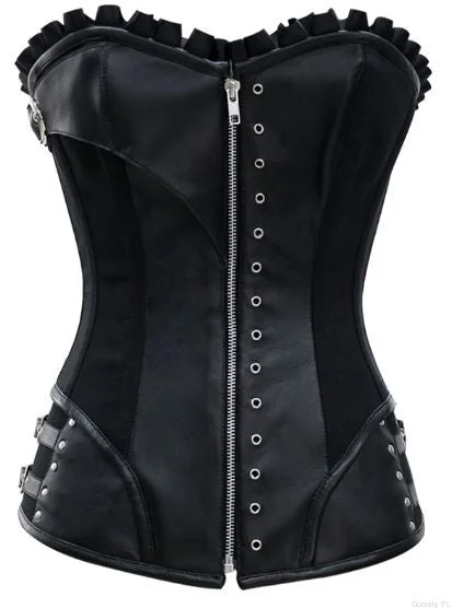 firm-control shapewear for pencil skirtsBelva Gothic Black Overbust Corset