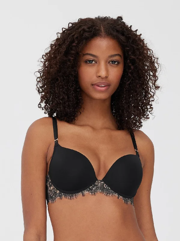 smoothing high-neck braNatori Entice Push Up Bra Black