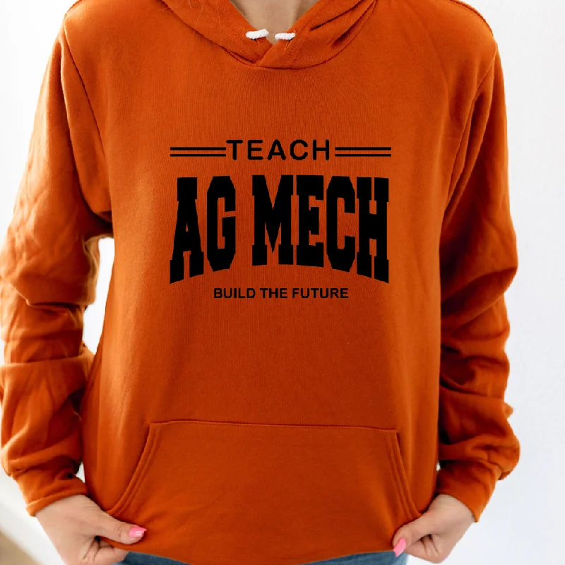 Women's Hooded Sweatshirts with Ombre LiningTeach AG Mech Build The Future Black ink Hoodie (S-3XL) Unisex - Multiple Colors!