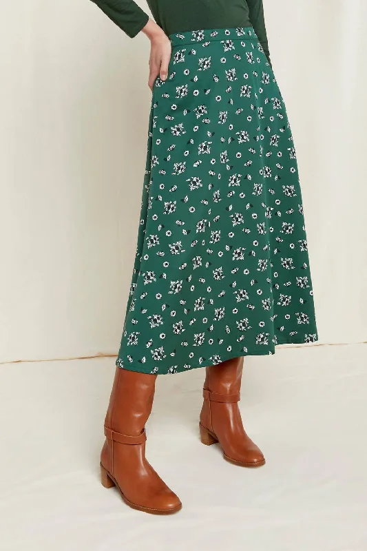 Women's A-Line SkirtsAlison Floral Skirt In Dark Green