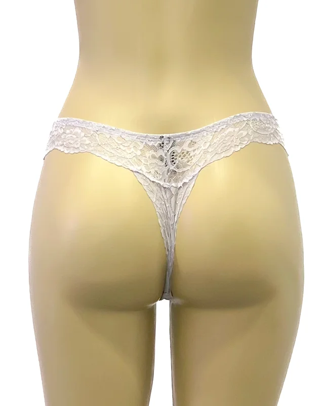 lightweight silk panties with a floral lace trimStarlight Thong