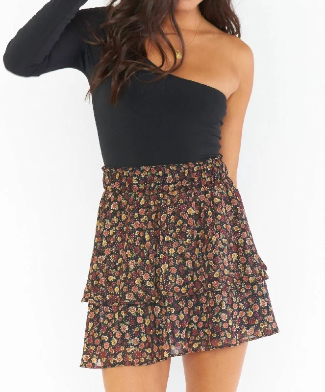 Women's Winter SkirtsAiden Mini Skirt In Midnight Floral