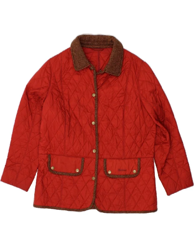 Women's Zip-Up CoatsBARBOUR Womens Quilted Jacket UK 18 XL Red