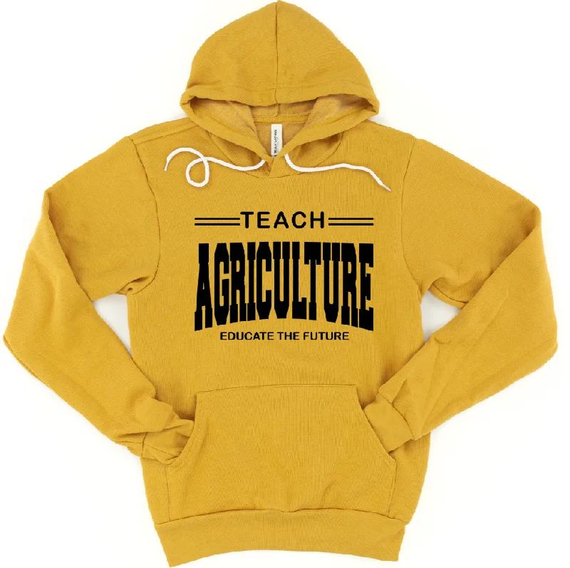 Women's Hooded Sweatshirts with Geometric LiningTeach Agriculture Educate The Future Black ink Hoodie (S-3XL) Unisex - Multiple Colors!