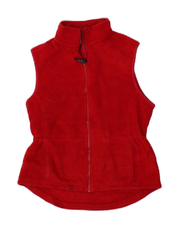 Women's Coats with Fur Trimmed BeltL.L.BEAN Womens Fleece Gilet UK 14 Medium Red Polyester