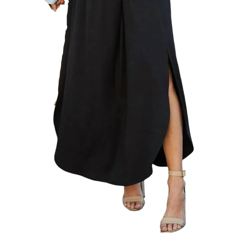 Women's All-Season SkirtsSmocked Waistband Maxi Skirt In Black