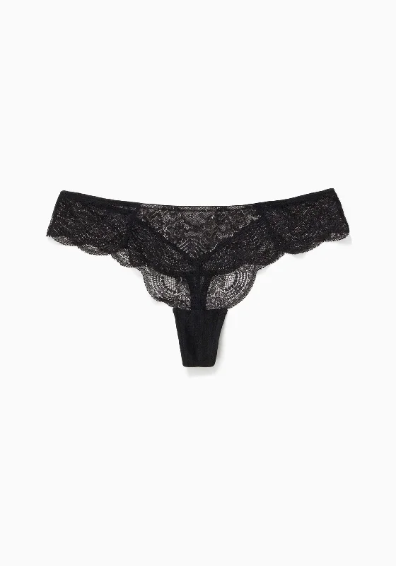 cotton-blend briefs with a built-in bra for added supportSheer Desire Thong