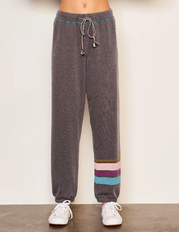 Women's Jodhpurs with Square NeckSundry Jogger Stripe in Washed Black