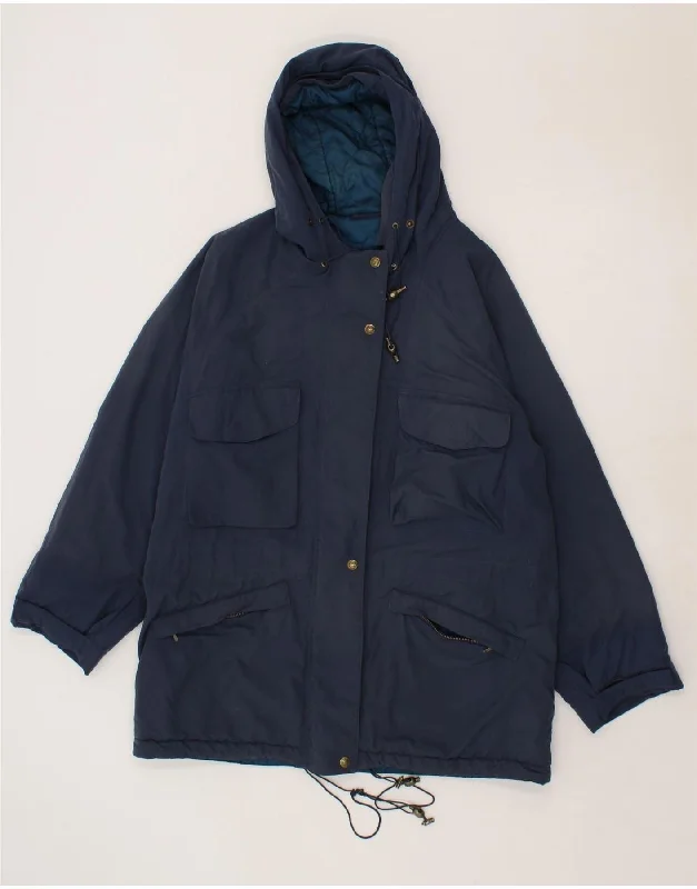 Women's Coats with Fur Trimmed ZipperTIMBERLAND Womens Weathergear Windbreaker Coat UK 16 Large Navy Blue