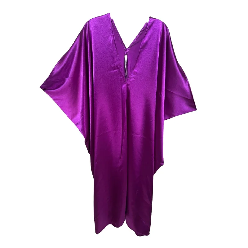 Women's Rounded Collar DressesHandmade Caftan Dress Casual Maxi By Jennifer Grace In Purple, Size: Osfm