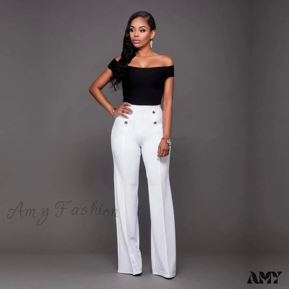 Women's JeggingsAmy Fashion - High Waist Formal Elegant Long Trousers