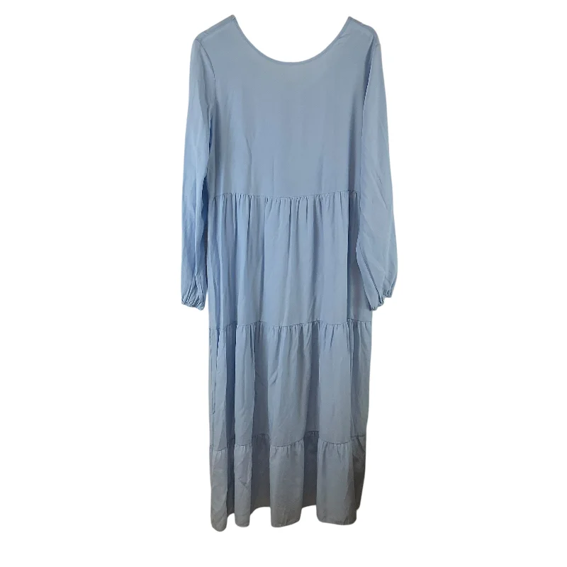 Women's High Collar DressesDress Casual Maxi By Clothes Mentor In Blue, Size: L