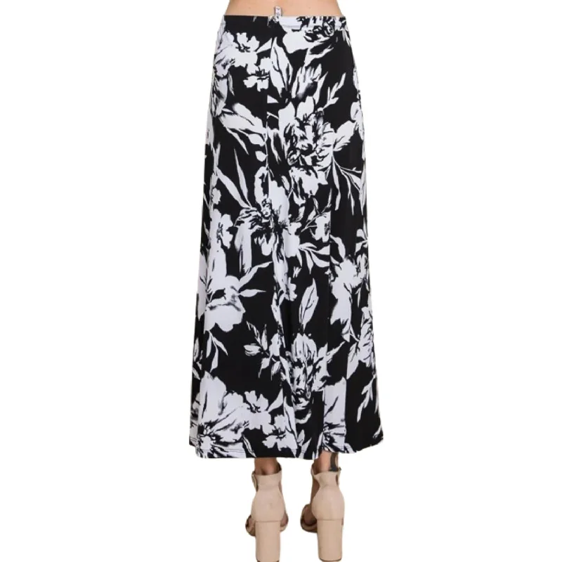 Women's Chic SkirtsFloral Printed Maxi Skirt With Elastic Waistband